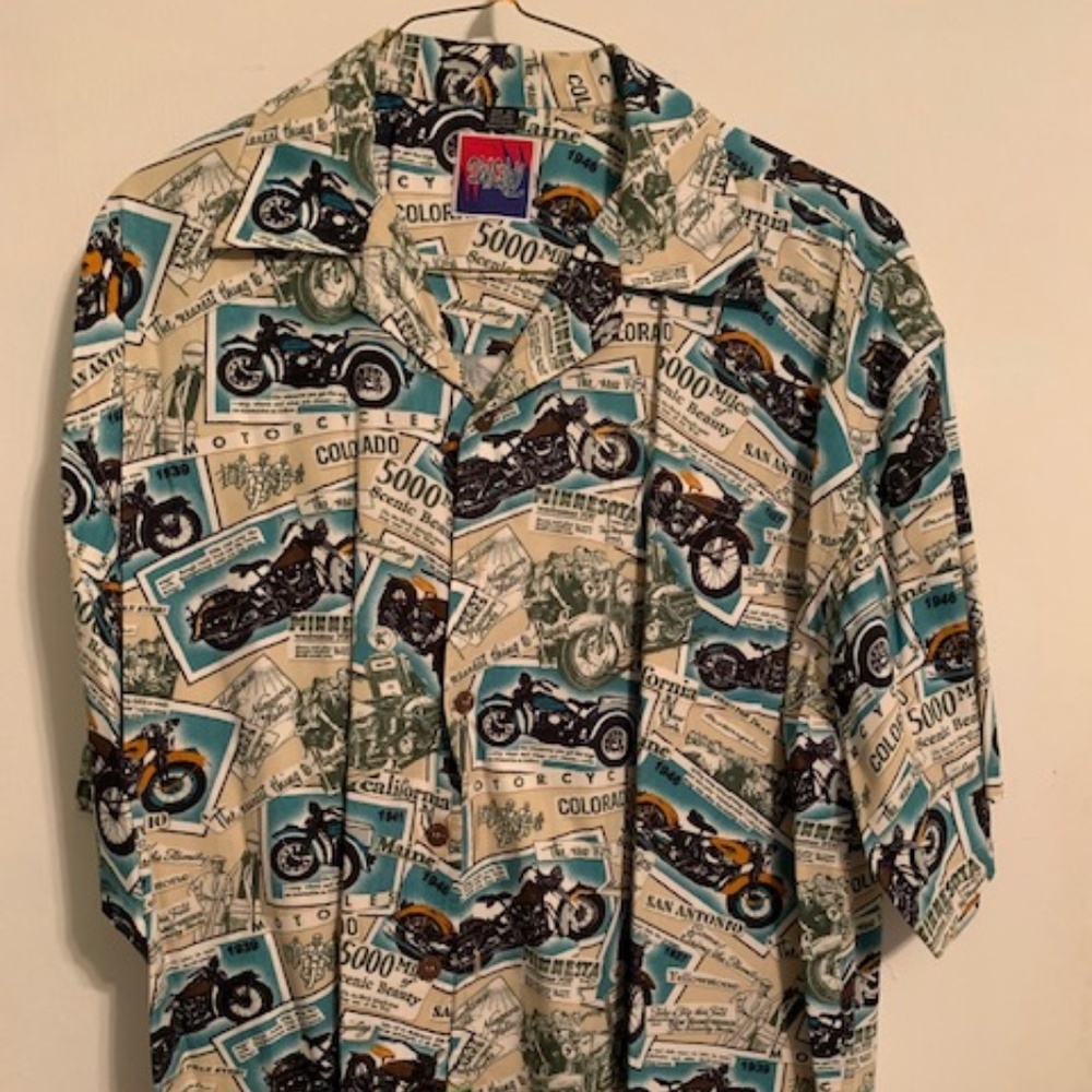 Men's D'em Crazy Motorcycle Camp Shirt